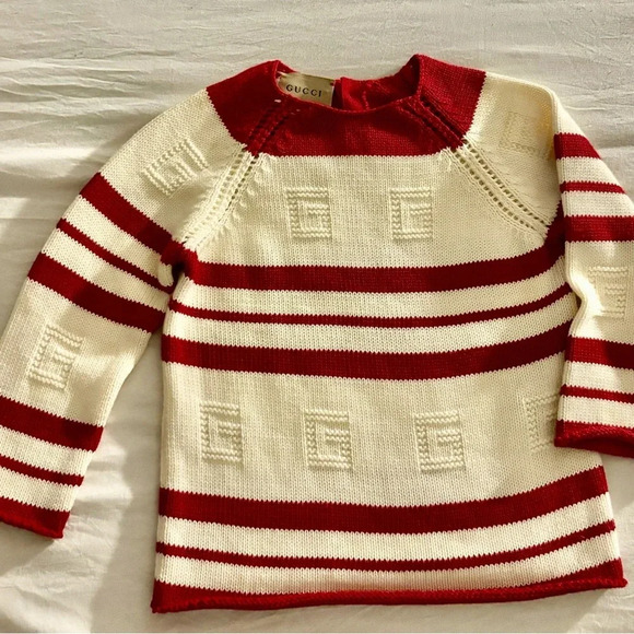 GG Gucci red stripped Sweater - Picture 1 of 2